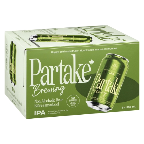 Partake Brewing Non-Alcoholic Beer - IPA 6/355ml, 1 Each