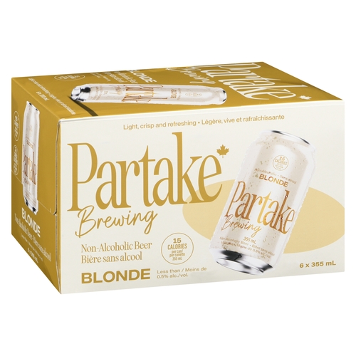 Partake Brewing Non-Alcoholic Beer - Blonde 6/355ml, 1 Each