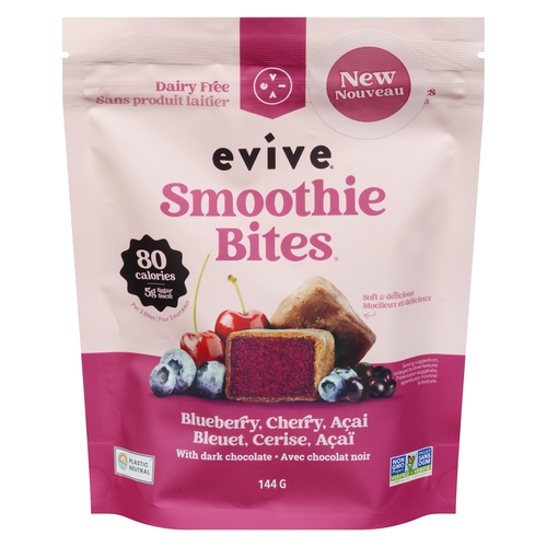 Evive - Smoothie Bites - Blueberry, Cherry, Açai with Dark Chocolate 144g, 1 Each