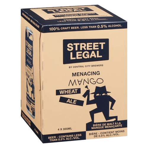 Central City Brewers - Street Legal Dealcoholized Beer - Menacing Mango Wheat Ale 4/355ml, 1 Each