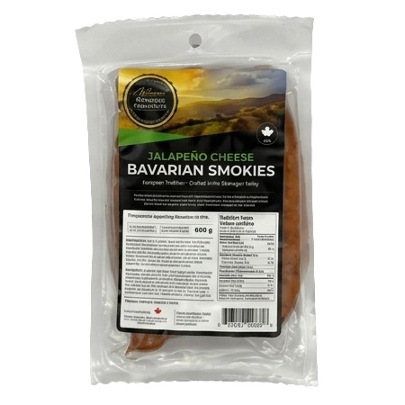Helmut's Sausage Kitchen - Bavarian Smokies - Jalapeño Cheese 600g, 1 Each
