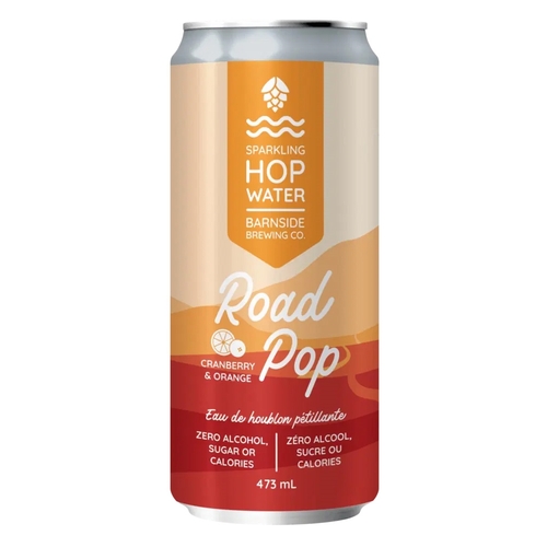 Barnside Brewing - Road Pop Sparkling Cranberry Orange Hop Water 4/473ml, 1 Each