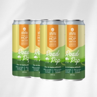 Barnside Brewing - Road Pop Sparkling Lemon & Lime Hop Water 4/473ml, 1 Each