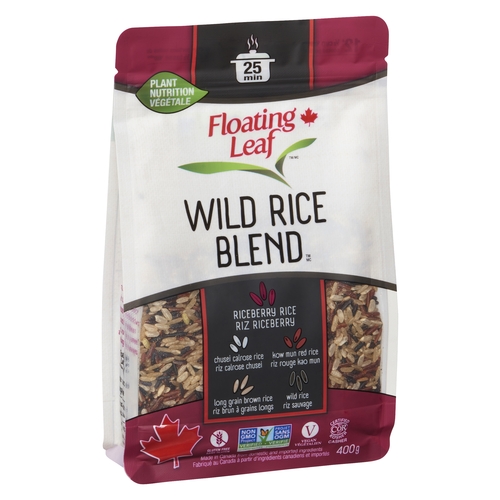 Floating Leaf - Wild Rice Blend - Riceberry Rice, Chusei Calrose Rice, Low Bun Red Rice 400g, 1 Each