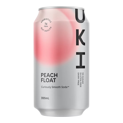 UKI Prebiotic Soda - Peach Float 4/355ml, 1 Each