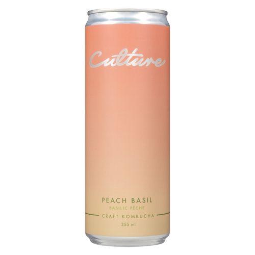 Culture - Craft Kombucha - Peach Basil 355ml, 1 Each