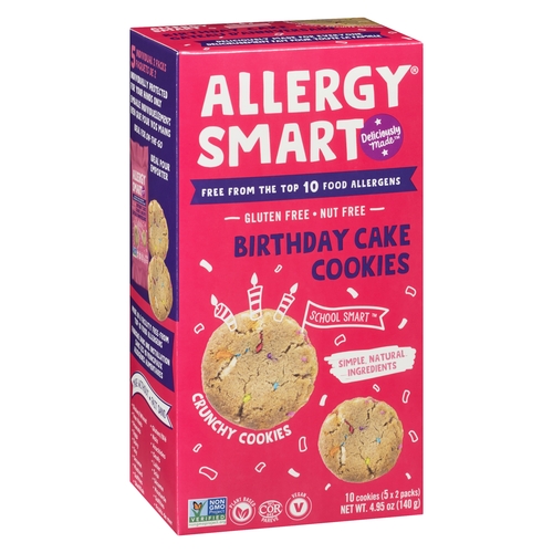 Allergy Smart - Cookies - Birthday Cake 10's 140g, 1 Each