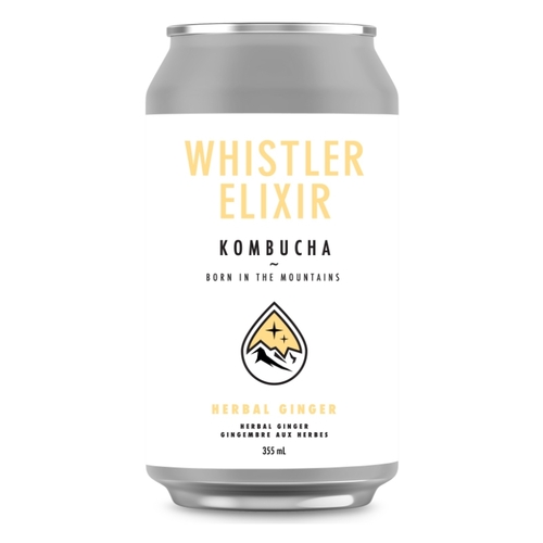 Whistler Elixir Kombucha - Herbal Ginger 355ml, 1 Each