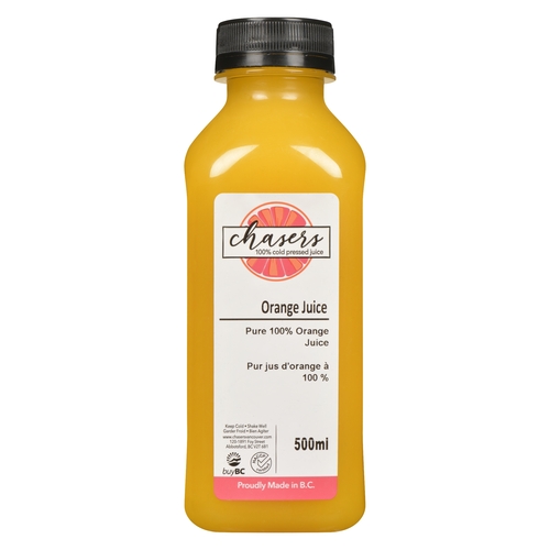 Chasers - 100% Cold Pressed Juice - Orange Juice 500ml, 1 Each