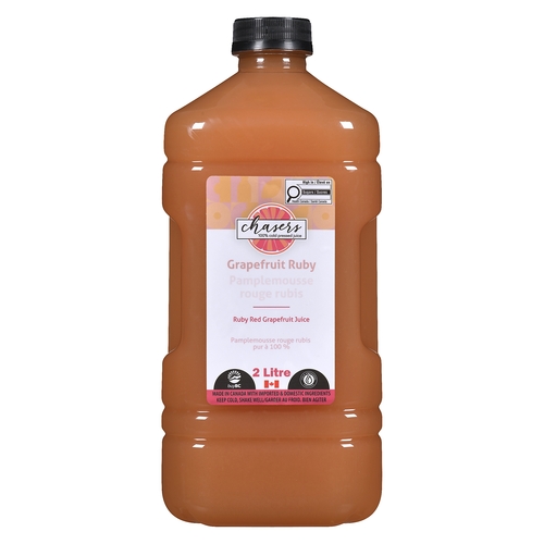 Chasers 100% Cold Pressed Juice - Pure 100% Ruby Red Grapefruit Juice 2l, 1 Each