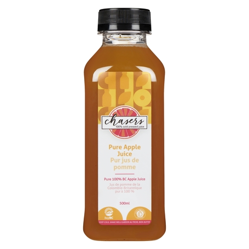 Chasers 100% Cold Pressed Juice - Pure 100% BC Apple Juice 500ml, 1 Each