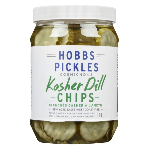 Hobbs Pickles - Kosher Dill Crinkle Pickle Chips 1l, 1 Each
