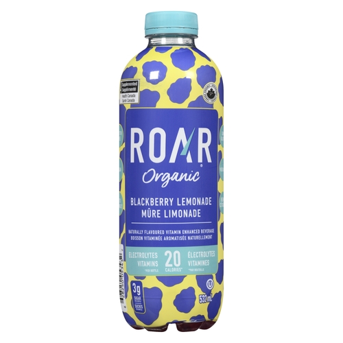 Roar - Organic Vitamin Enhanced Beverage - Blackberry Lemonade 532ml, 1 Each