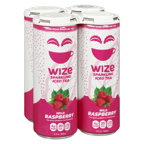 Wize - Sparkling Iced Tea - Wild Raspberry 4/355ml, 1 Each
