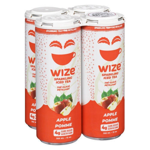 Wize - Sparkling Iced Tea - Apple 4/355ml, 1 Each