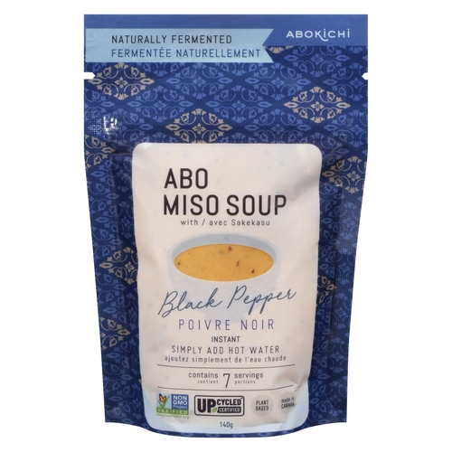 Abokichi - Miso Soup with Sakekasu - Black Pepper 140g, 1 Each