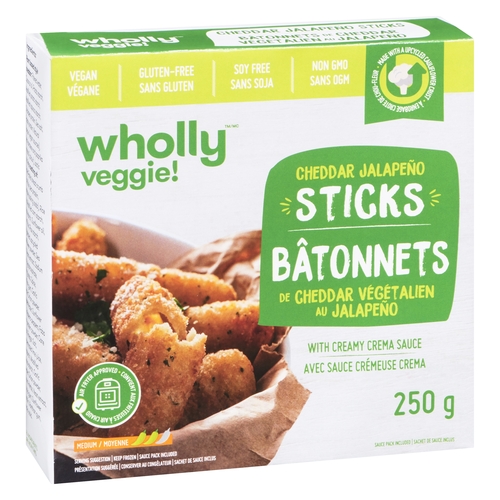 Wholly Veggie! - Cheddar Style Jalapeño Sticks 250g, 1 Each