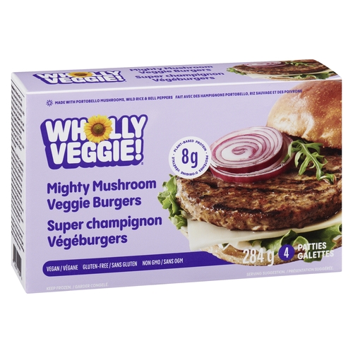 Wholly Veggie! - Veggie Burgers - Mighty Mushroom 4's 284g, 1 Each