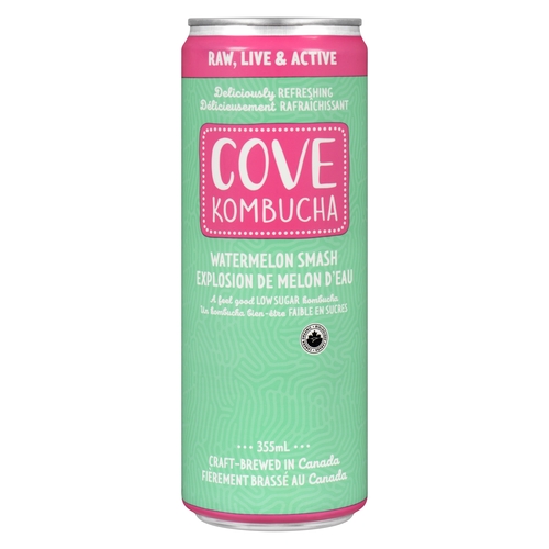 Cove Organic Kombucha - Watermelon Smash 355ml, 1 Each