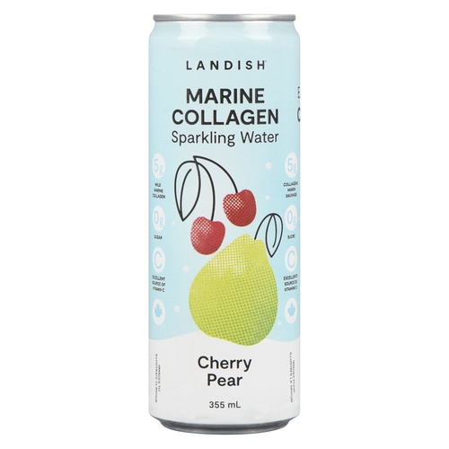 Landish - Marine Collagen Sparkling Water - Cherry Pear 355ml, 1 Each