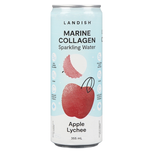 Landish - Marine Collagen Sparkling Water - Apple Lychee 355ml