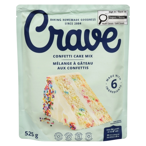 Crave Cake Mix - Confetti 525g, 1 Each