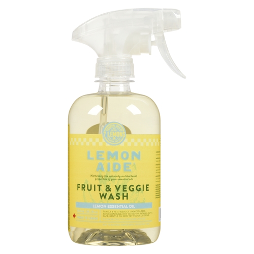 Lemon Aide - Fruit & Veggie Wash - Lemon Essential Oil 500ml