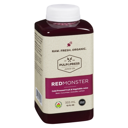 Pulp & Press - Organic Cold Pressed Fruit & Vegetable Juice - Red Monster 355ml, 1 Each