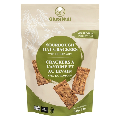 GluteNull Sourdough Oat Crackers with Rosemary 150g, 1 Each