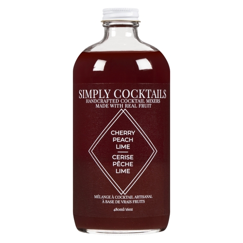 Simply Cocktails - Handcrafted Cocktail Mixers - Cherry Peach Lime 480ml, 1 Each