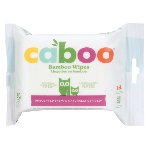 Caboo - Bamboo Baby Wipes - Natural Aloe Scent 30pk, 1 Each