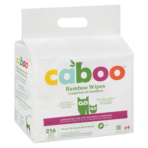 Caboo - Bamboo Jumbo Wipes - Unscented 216pk, 1 Each