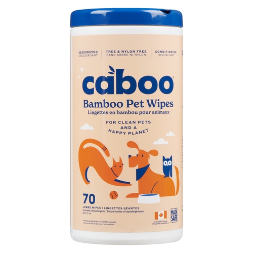 Caboo - Bamboo Pet Wipes - Jumbo 70s, 1 Each