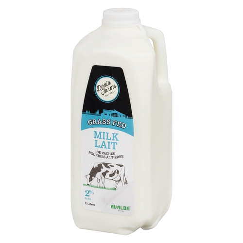 Donia Farms - Grass Fed Milk 2% m.f. 2l, 1 Each