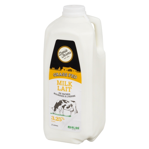 Donia Farms - Grass Fed Milk 3.25% m.f. 2l, 1 Each