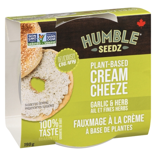 Humble Seedz - Plant-Based Cream Cheeze - Garlic & Herb 190g, 1 Each