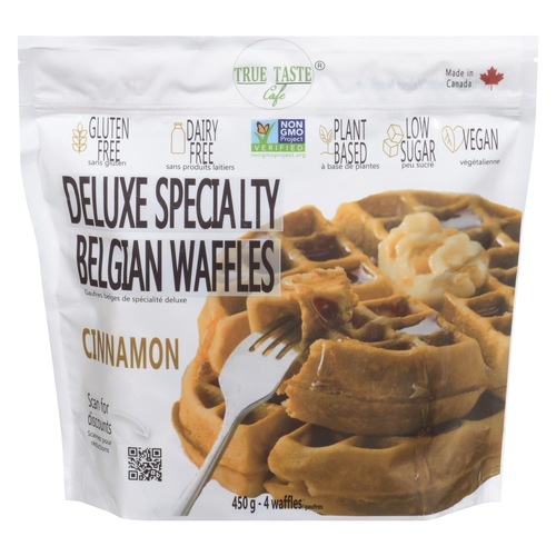 True Taste Cafe - Gluten Free Belgian Waffles - Cinnamon 500g, 1 Each