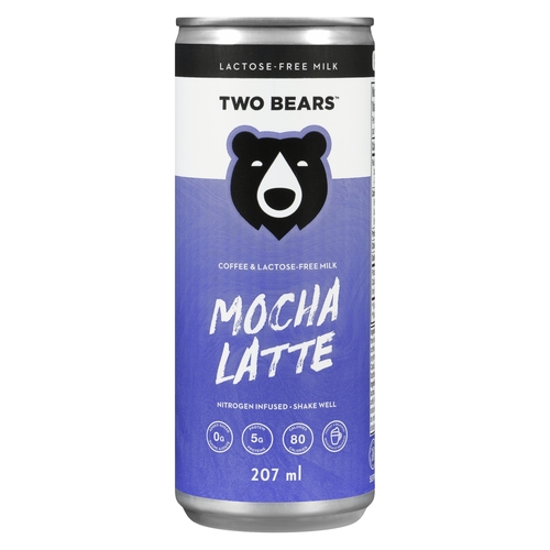 Two Bears - Coffee & Lactose-Free Milk - Mocha Latte 207ml, 1 Each