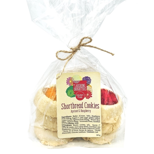 Laughing Daughters - Gluten Free Shortbread Cookies - Apricot & Raspberry 6's 265g, 1 Each