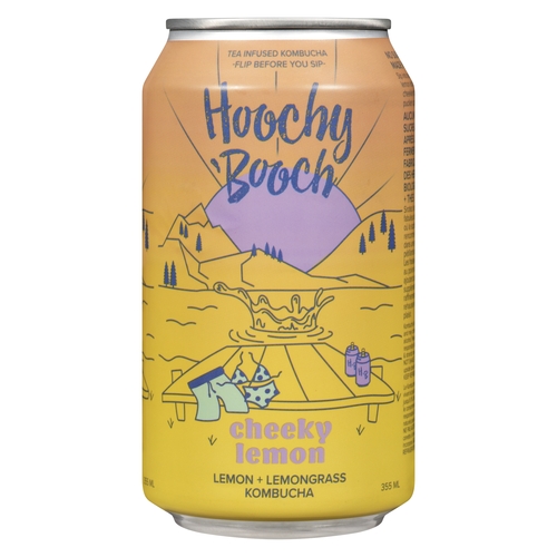 Hoochy 'Booch - Tea Infused Kombucha - Cheeky Lemon 355ml, 1 Each