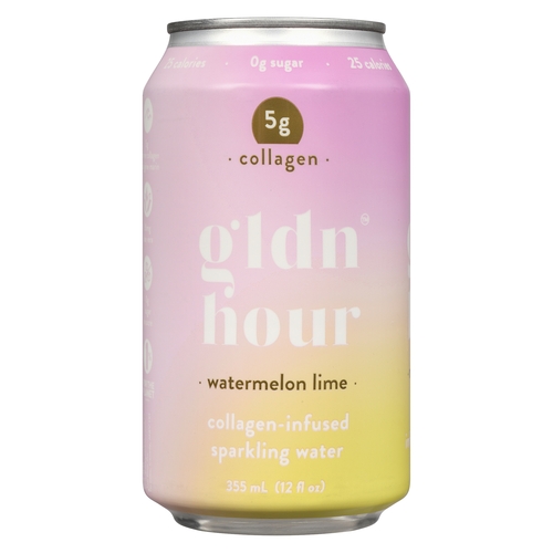 Gldn Hour - Collagen Sparkling Water Infused with Aloe - Watermelon Lime 355ml, 1 Each