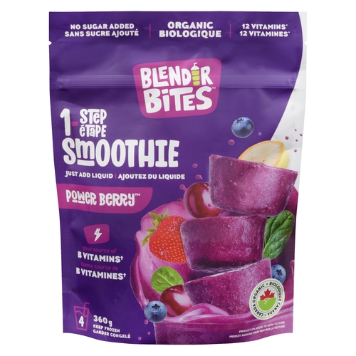 Blender Bites - Organic 1-Step Smoothie - Power Berry 360g, 1 Each