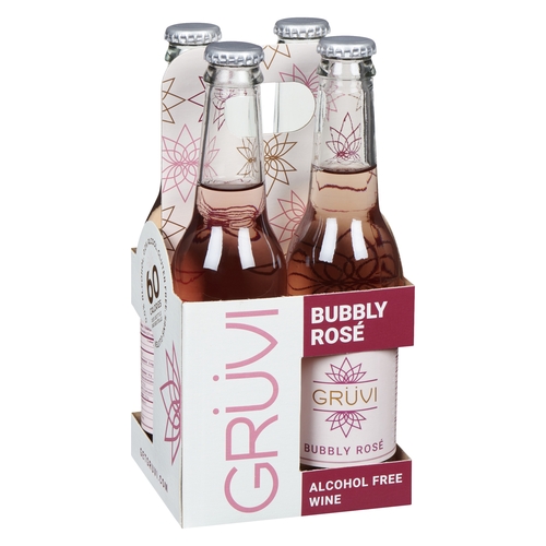 Grüvi - Alcohol Free Wine - Bubbly Rosé 4/275ml, 1 Each