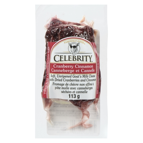 Celebrity - Soft Goat's Milk Cheese - Cranberry Cinnamon 113g, 1 Each