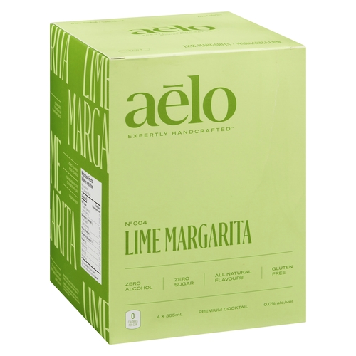 Aelo - Premium Cocktail - Lime Margarita 0.0% alc/vol 4/355ml, 1 Each