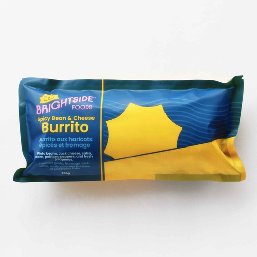 Brightside Foods - Spicy Bean & Cheese Burrito 355g, 1 Each