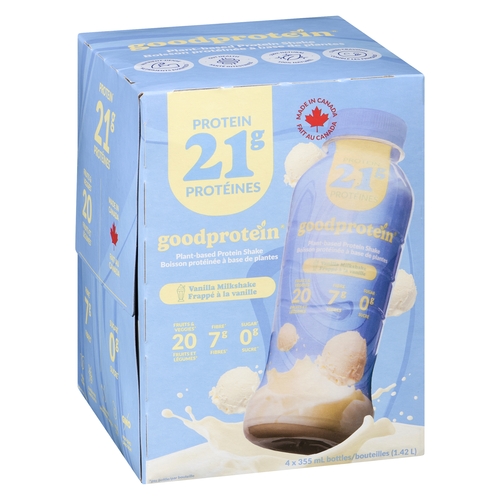 GoodProtein Plant-Based Protein Shake - Vanilla Milkshake 4/355ml, 1 Each