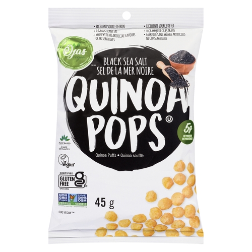Ojas Vegan - Quinoa Pops - Black Sea Salt 45g