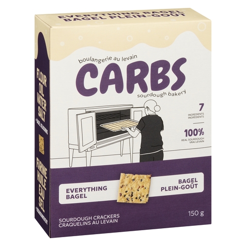 Carbs Sourdough Bakery - Sourdough Crackers - Everything Bagel 150g, 1 Each
