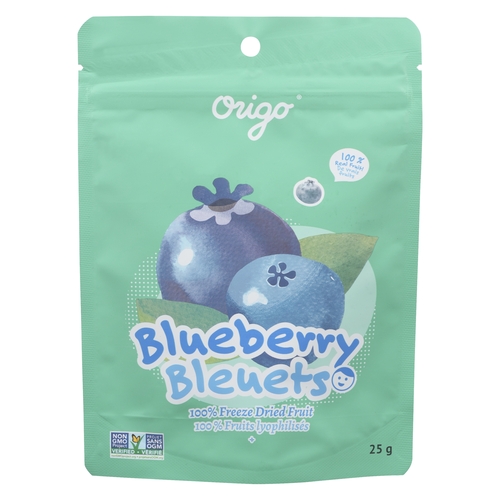 Origo - 100% Freeze Dried Fruit - Blueberry 25g, 1 Each